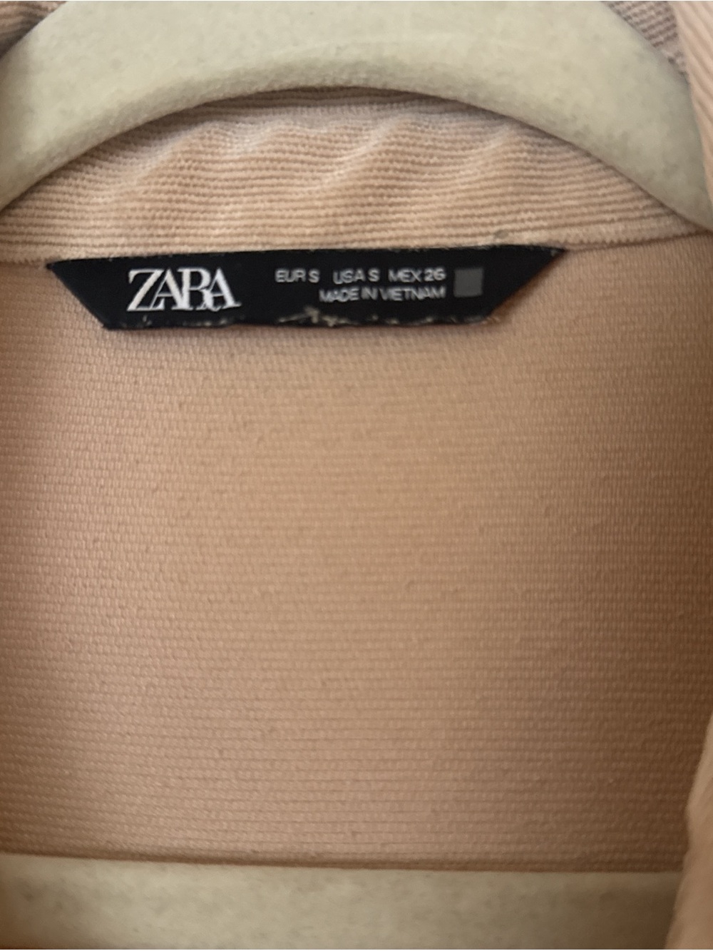 ZARA Tan Suede Rib Button Front Over-Shirt - Picture 2 of 4